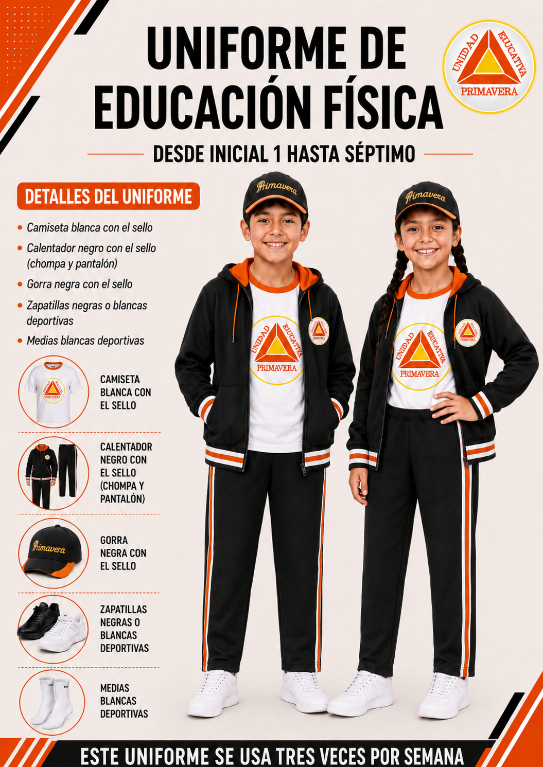 Uniforme de calentador - escuela